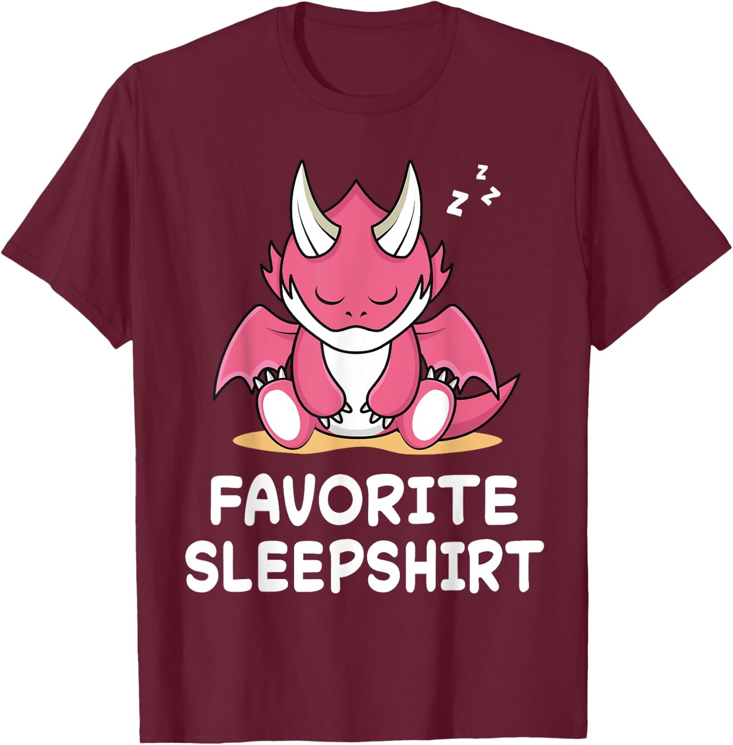 Dragon Dragons Nap Sleeping Sleep Pajama Pajamas Nightgown T-Shirt - T-Shirt | Maroon