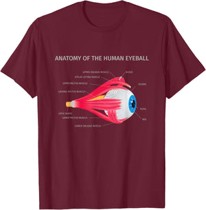 Anatomy of Human Eyeball for Medic T-Shirt - T-Shirt | Maroon