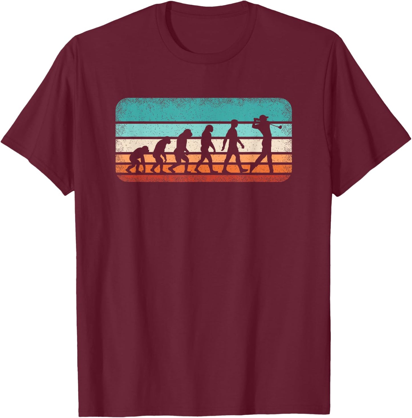 Funny Golf Evolution Retro Golf Lover Vintage Men Boys T-Shirt - T-Shirt | Maroon