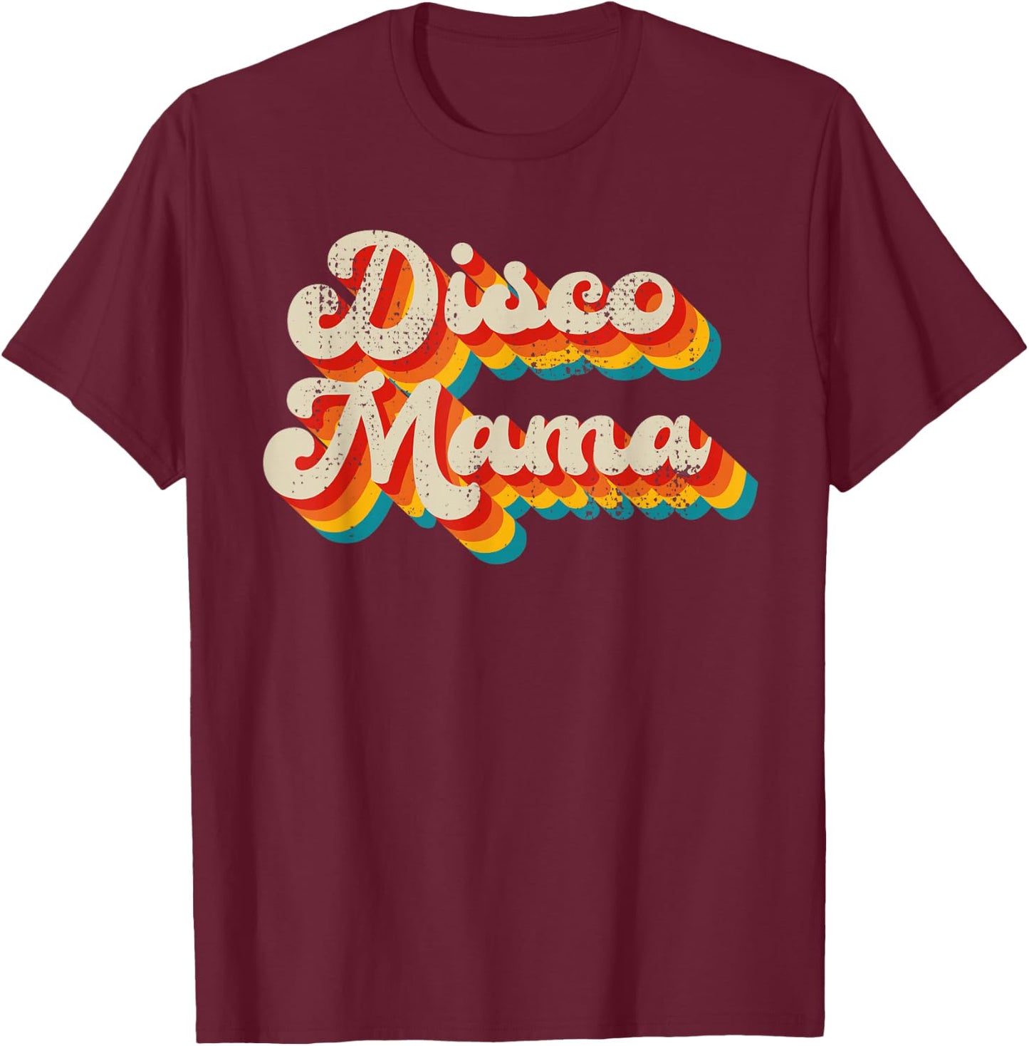 Disco Costume 70s Vintage Men Women Retro Disco Mama T-Shirt - T-Shirt | Maroon