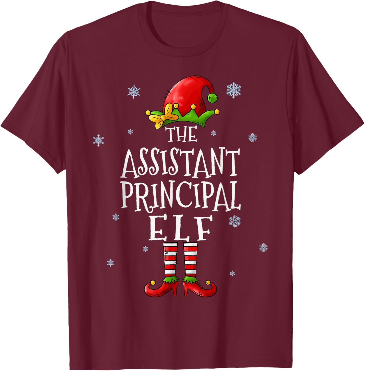 The Assistant Principal Elf Squad Funny Matching Christmas T-Shirt - T-Shirt | Maroon