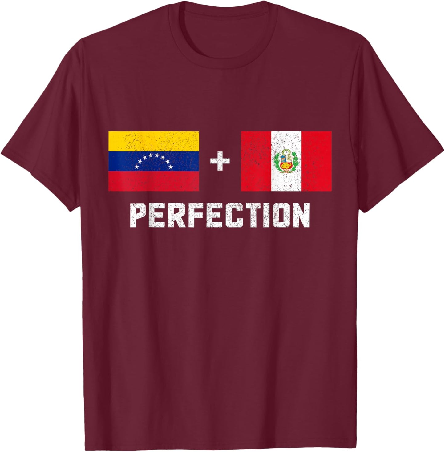 Venezuela Peru Pride Venezuelan Peruvian Flag T-Shirt - T-Shirt | Maroon