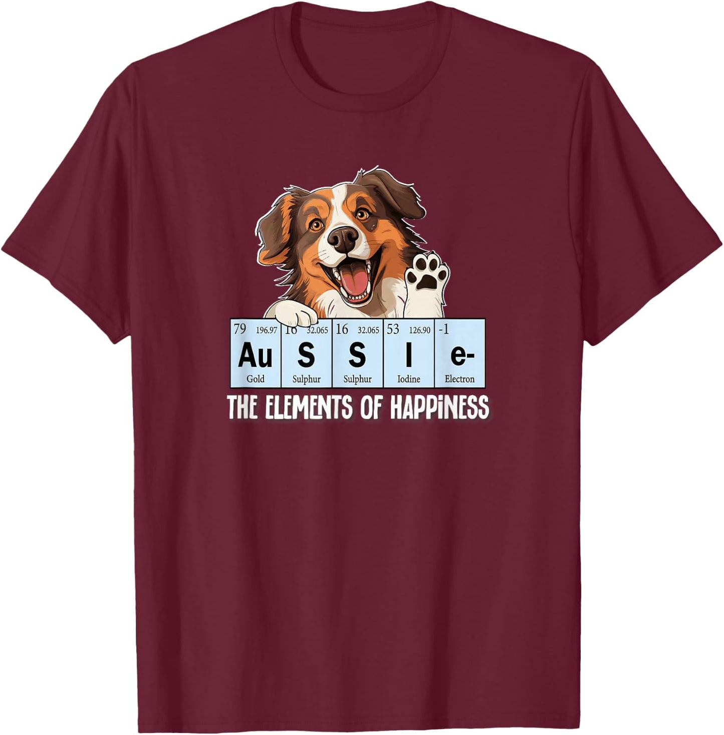 Kids Funny Elements Happiness Red Aussie Lover T-Shirt - T-Shirt | Maroon