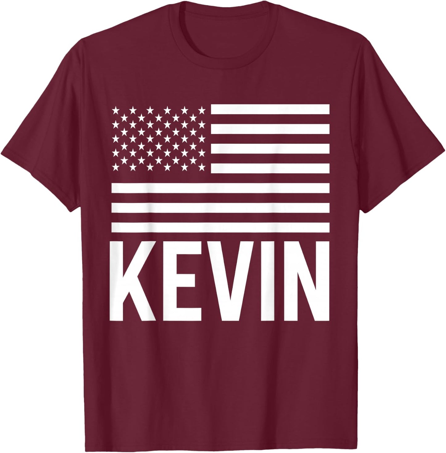 Kevin Forename Birthday Personalized Name Usa T-Shirt - T-Shirt | Maroon
