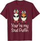 Stud Puffin Hearts Apparel For Couples Cute Seabird Puffins T-Shirt - T-Shirt | Maroon