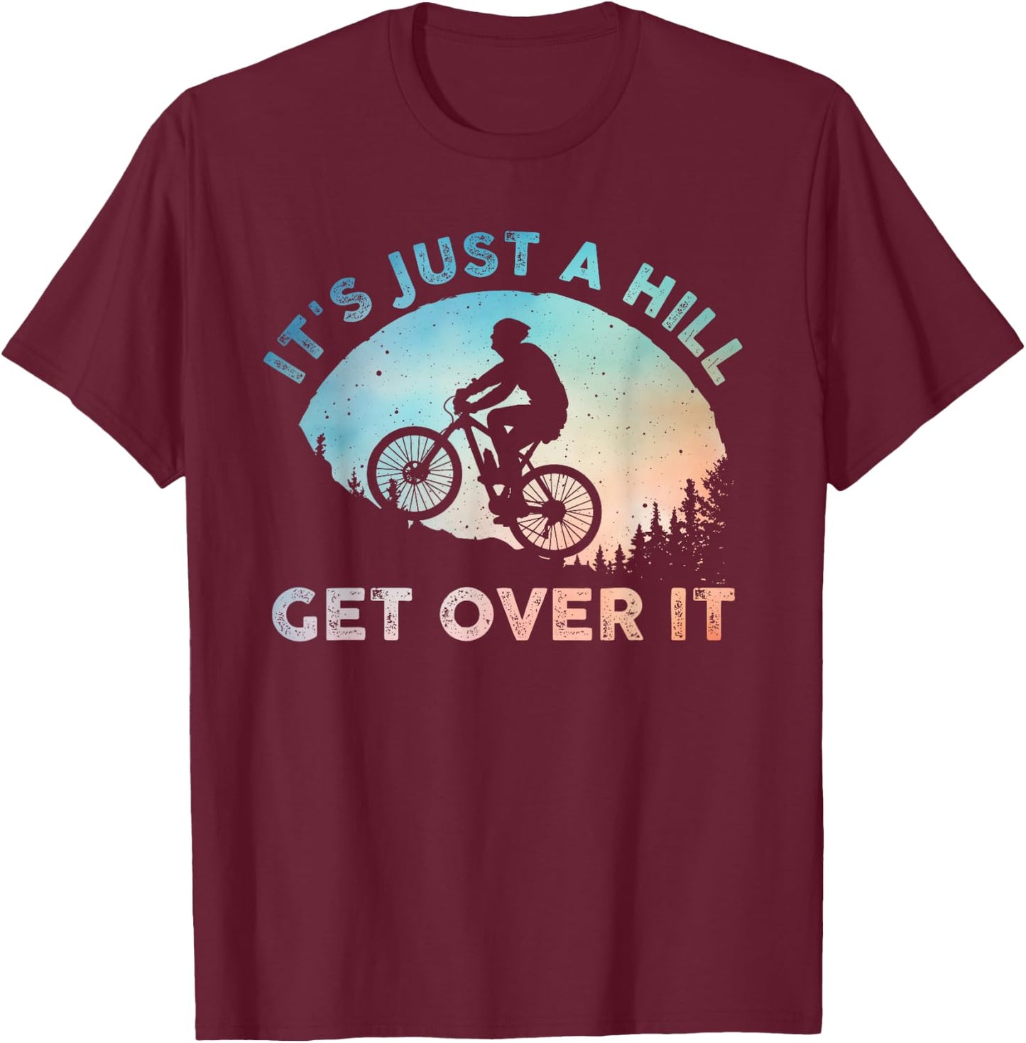 Funny Mountain Biking Art Women Trail Ride Lover MTB T-Shirt - T-Shirt | Maroon