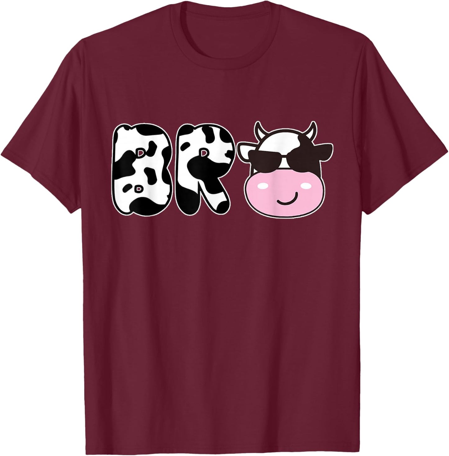 Brother of The Birthday Girl Funny Cow Bro Family Matching T-Shirt - T-Shirt | Maroon