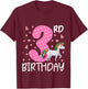 3 Years Old Girls Unicorn 3rd Birthday T-Shirt - T-Shirt | Maroon