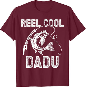 Reel Cool Dadu Fishing for Fisherman Father's Day T-Shirt - T-Shirt | Maroon