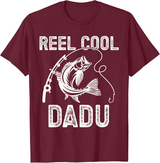 Reel Cool Dadu Fishing for Fisherman Father's Day T-Shirt - T-Shirt | Maroon
