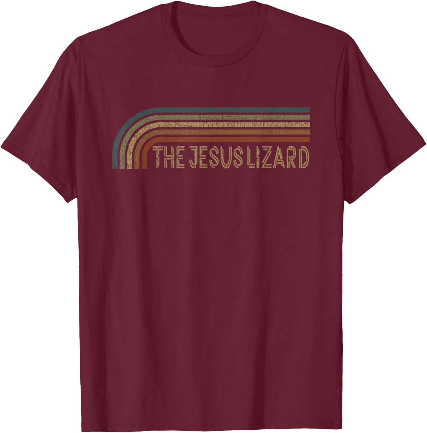Vintage The Jesus Lizard Retro Stripes Musician T-Shirt - T-Shirt | Maroon