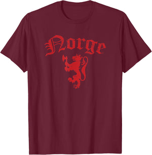 Norge Norway Lion Symbol Norwegian Pride T-Shirt - T-Shirt | Maroon