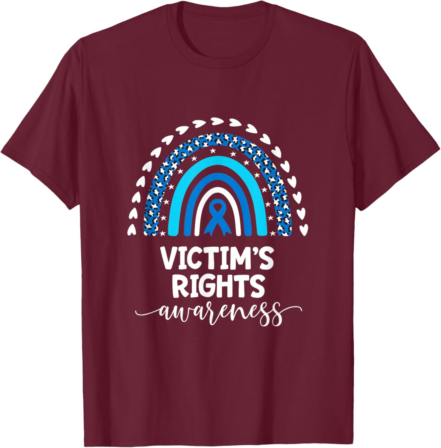 Victims Rights Support Love Victim of Crime Awareness T-Shirt - T-Shirt | Maroon