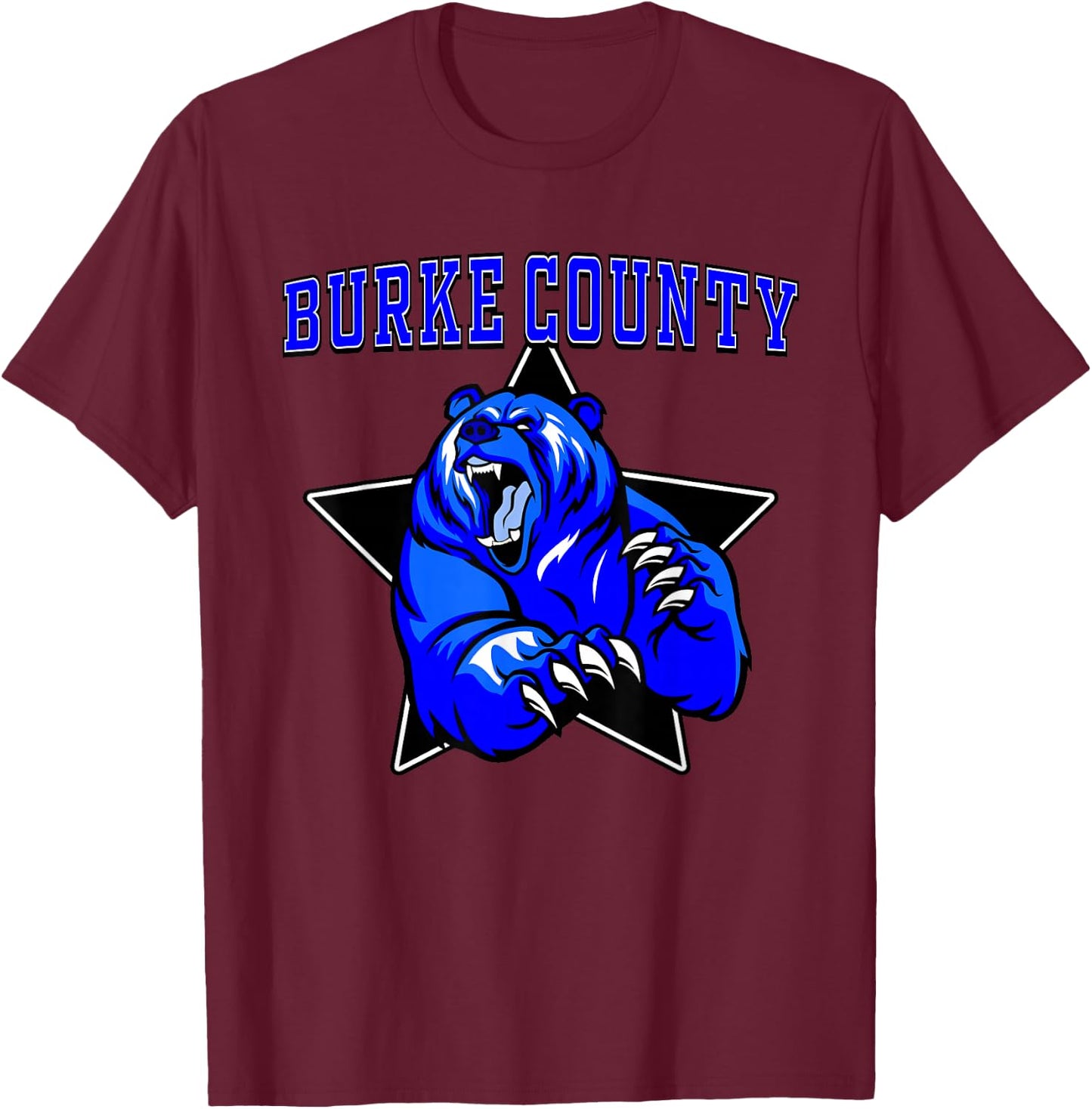 Burke County Bears High School Team Spirit T-Shirt - T-Shirt | Maroon