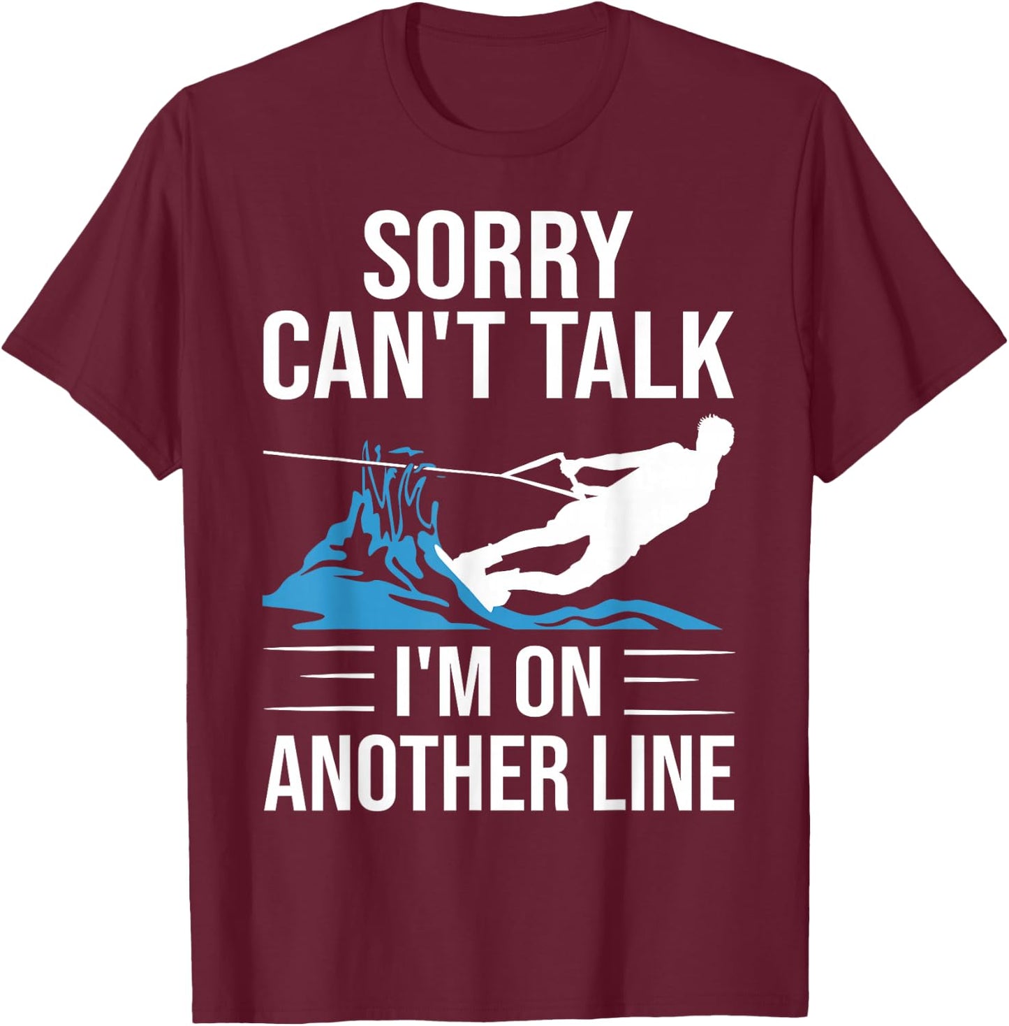 Funny Water Ski Designs Women Water Skier Athletes T-Shirt - T-Shirt | Maroon