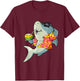 Hawaiian Shark Summer Tropical Luau Party Men Boys Kids T-Shirt - T-Shirt | Maroon