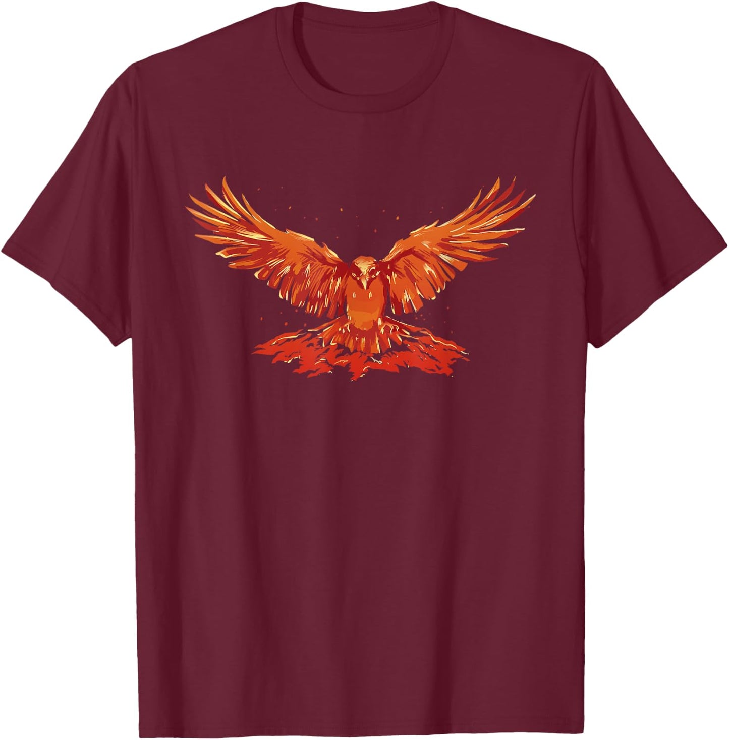 Flying Phoenix Bird Creature Mythological T-Shirt - T-Shirt | Maroon