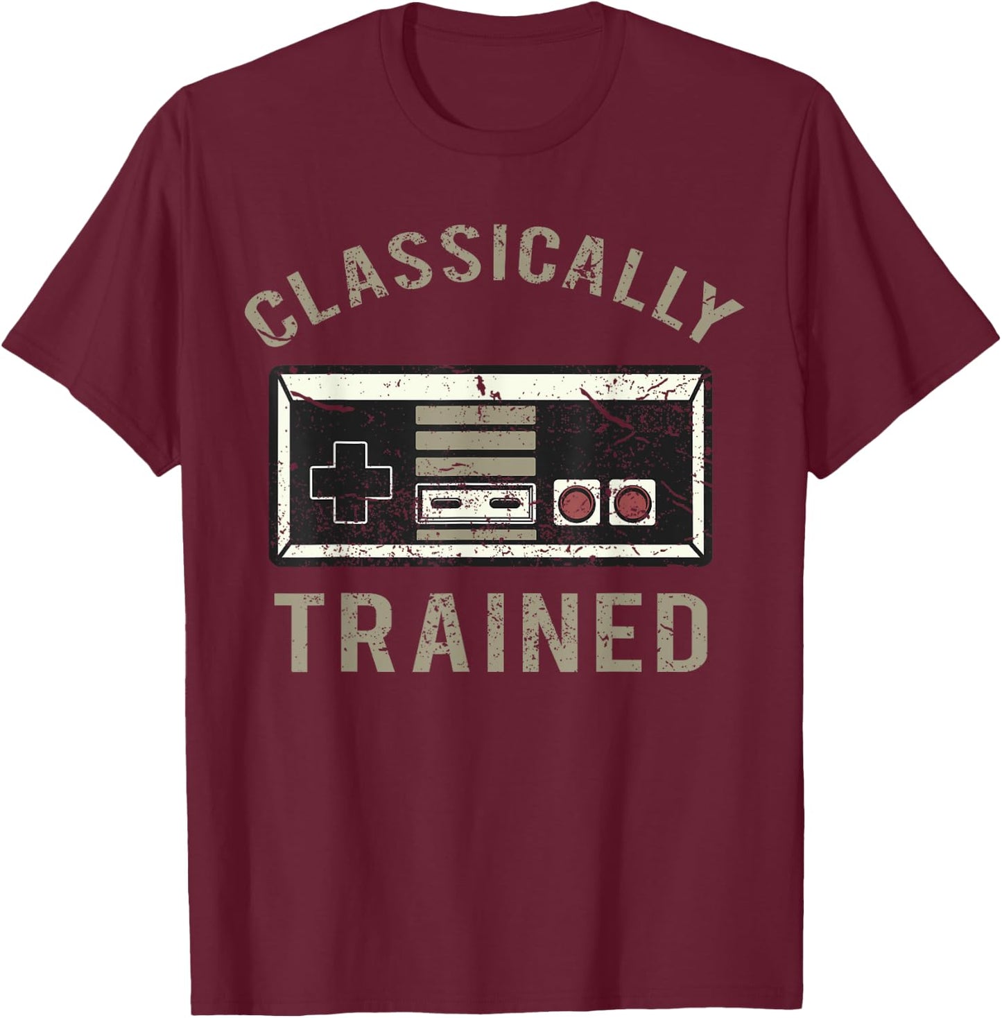 Retro game console, vintage , shirt, game controller T-Shirt - T-Shirt | Maroon