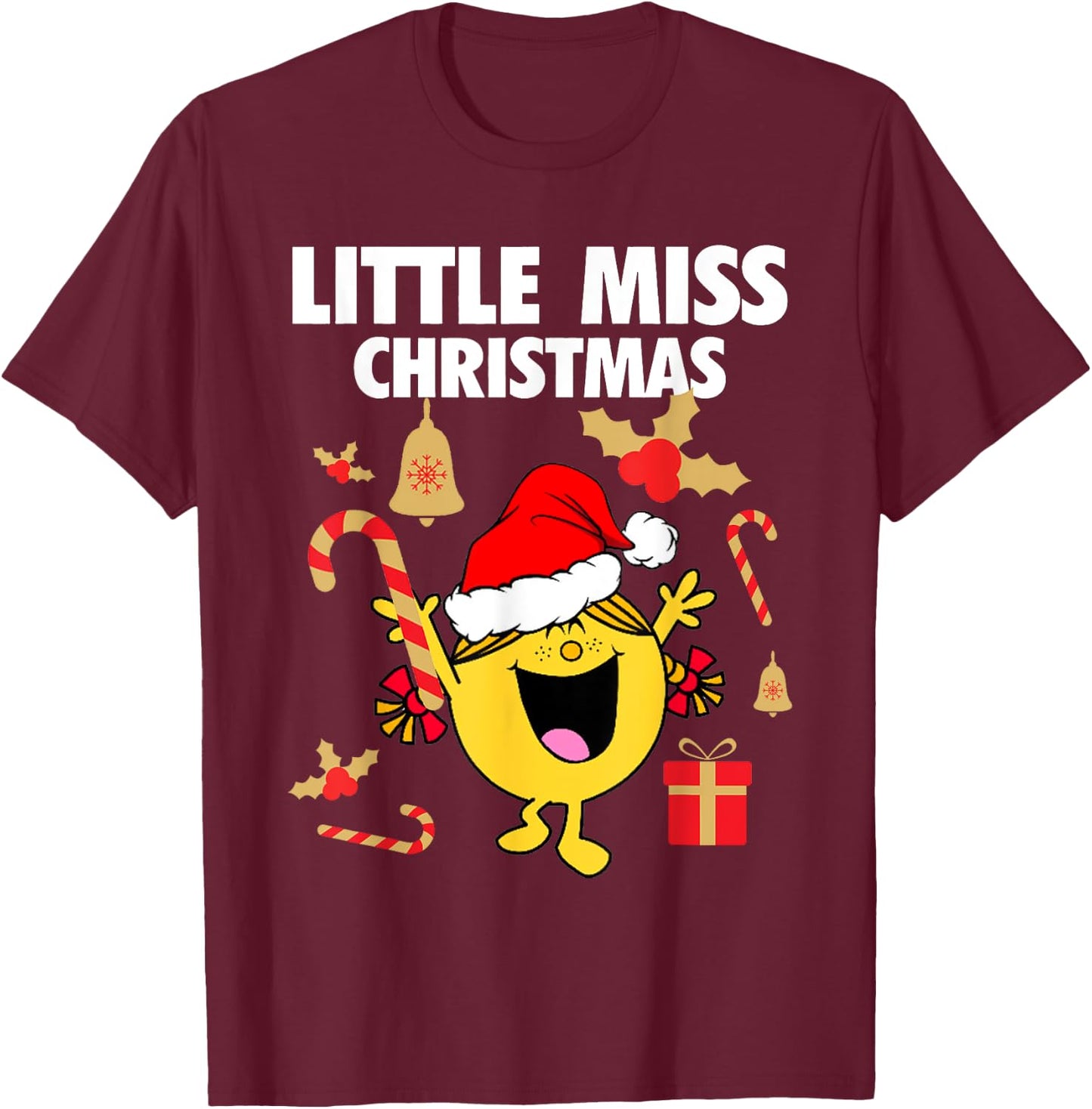 Little Miss Christmas T-Shirt - T-Shirt | Maroon