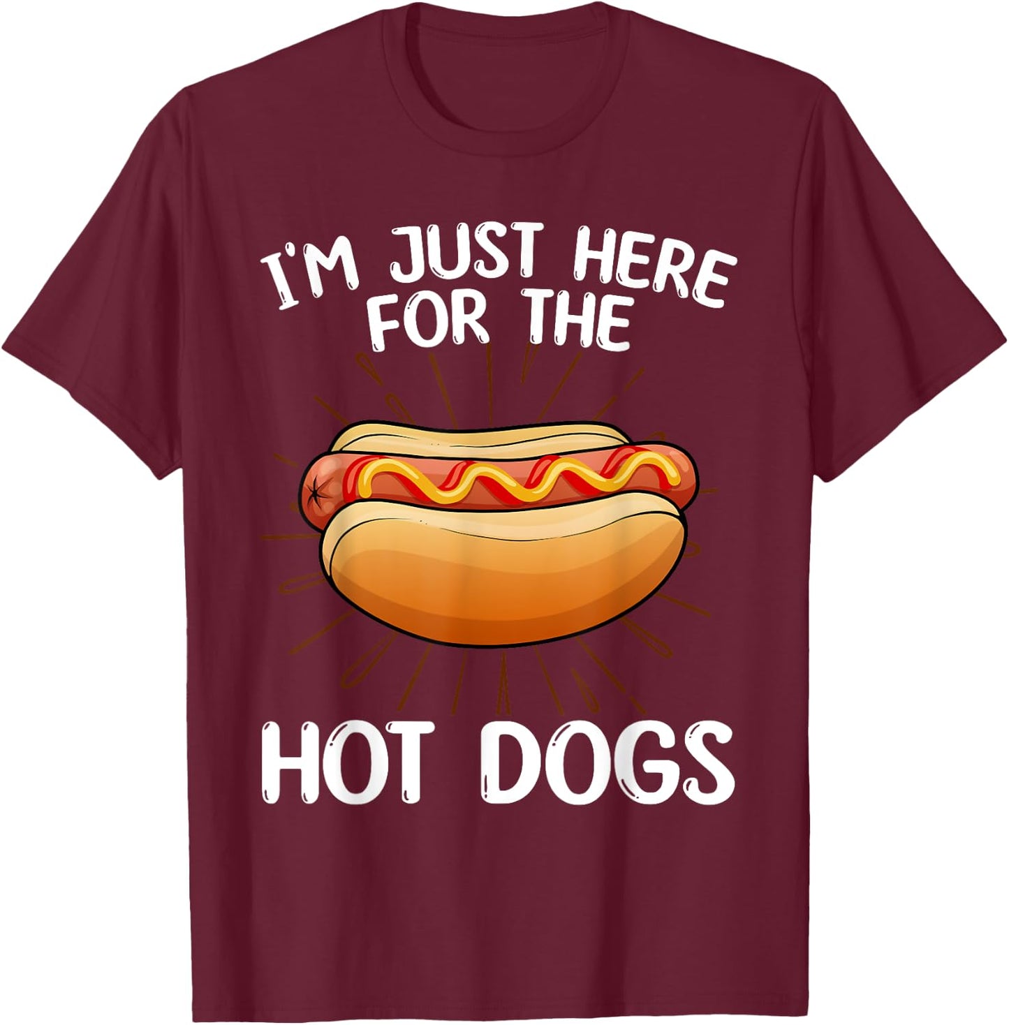 Funny Hotdog Women Kids Food Hot Dog Lovers Foodie T-Shirt - T-Shirt | Maroon