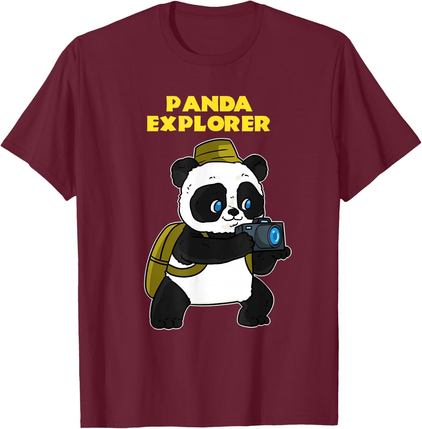 Panda Explorer T-Shirt - T-Shirt | Maroon