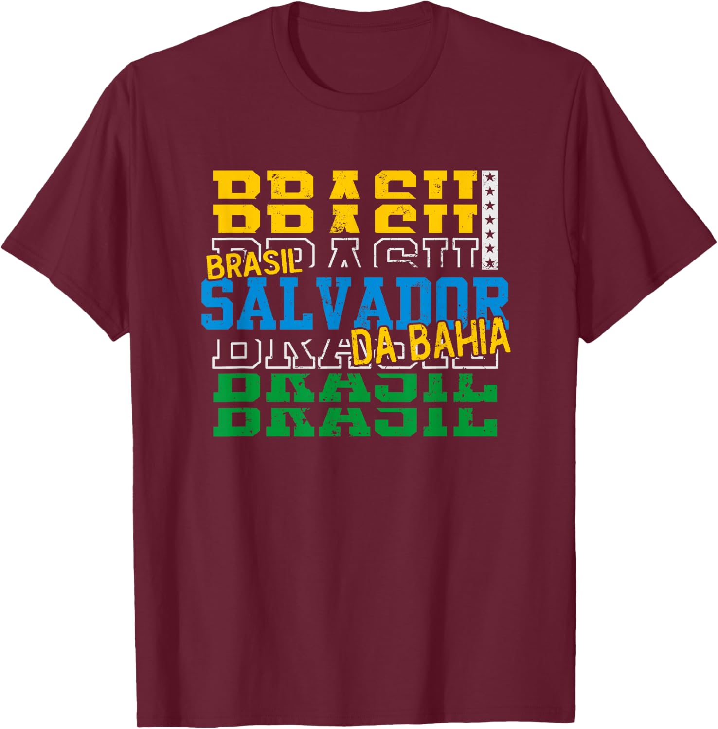 Salvador da Bahia Brazil Sport Souvenir T-Shirt - T-Shirt | Maroon