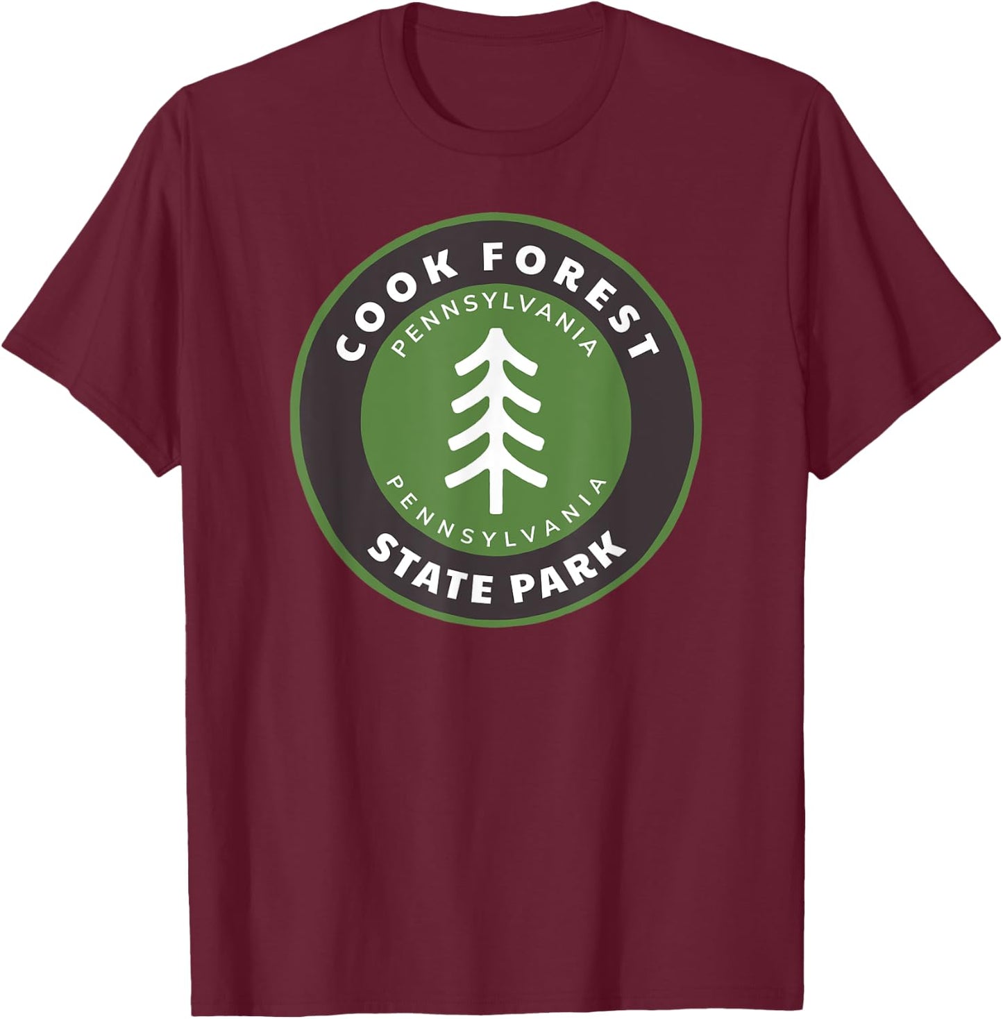 Cook Forest State Park Pennsylvania PA Vacation Souvenir T-Shirt - T-Shirt | Maroon