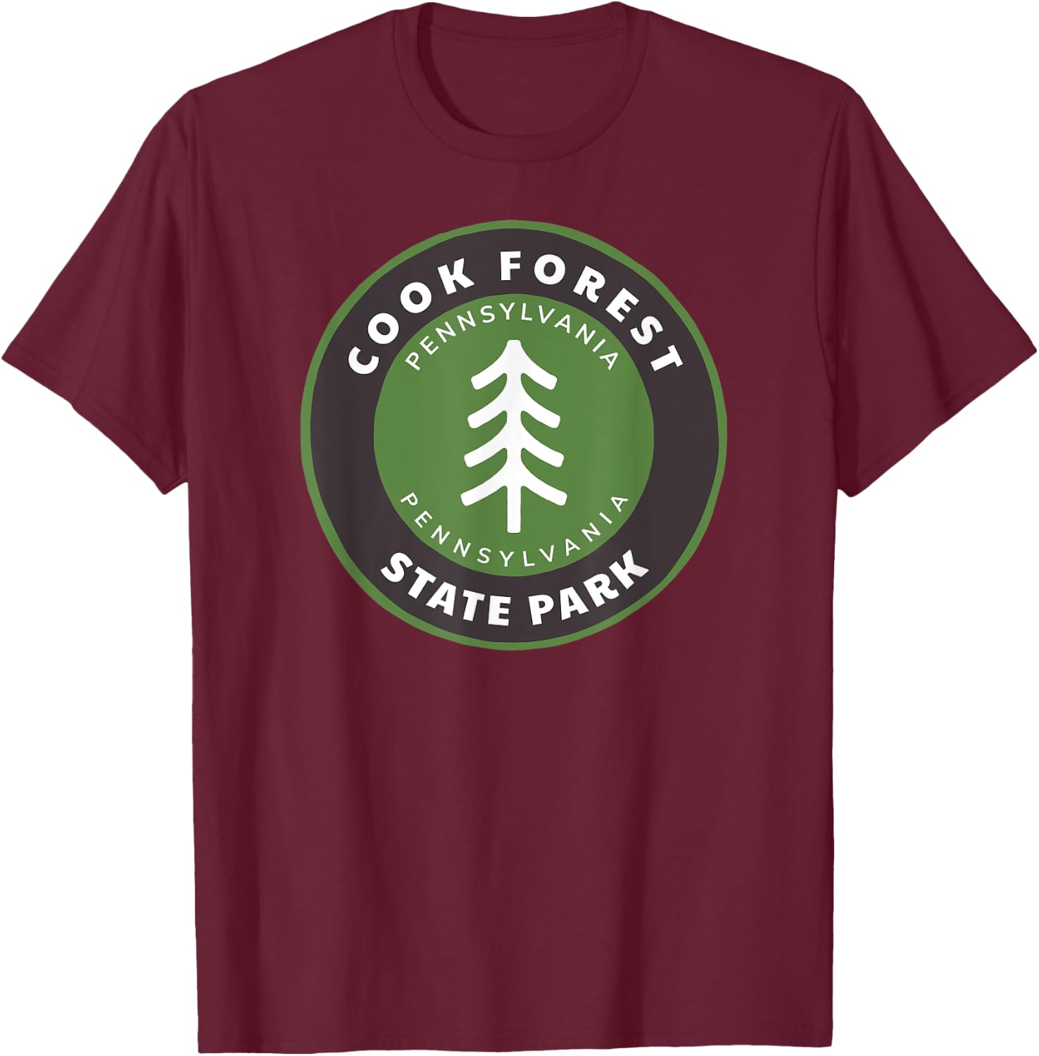 Cook Forest State Park Pennsylvania PA Vacation Souvenir T-Shirt - T-Shirt | Maroon