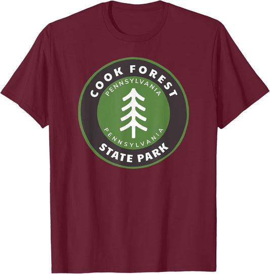 Cook Forest State Park Pennsylvania PA Vacation Souvenir T-Shirt - T-Shirt | Maroon