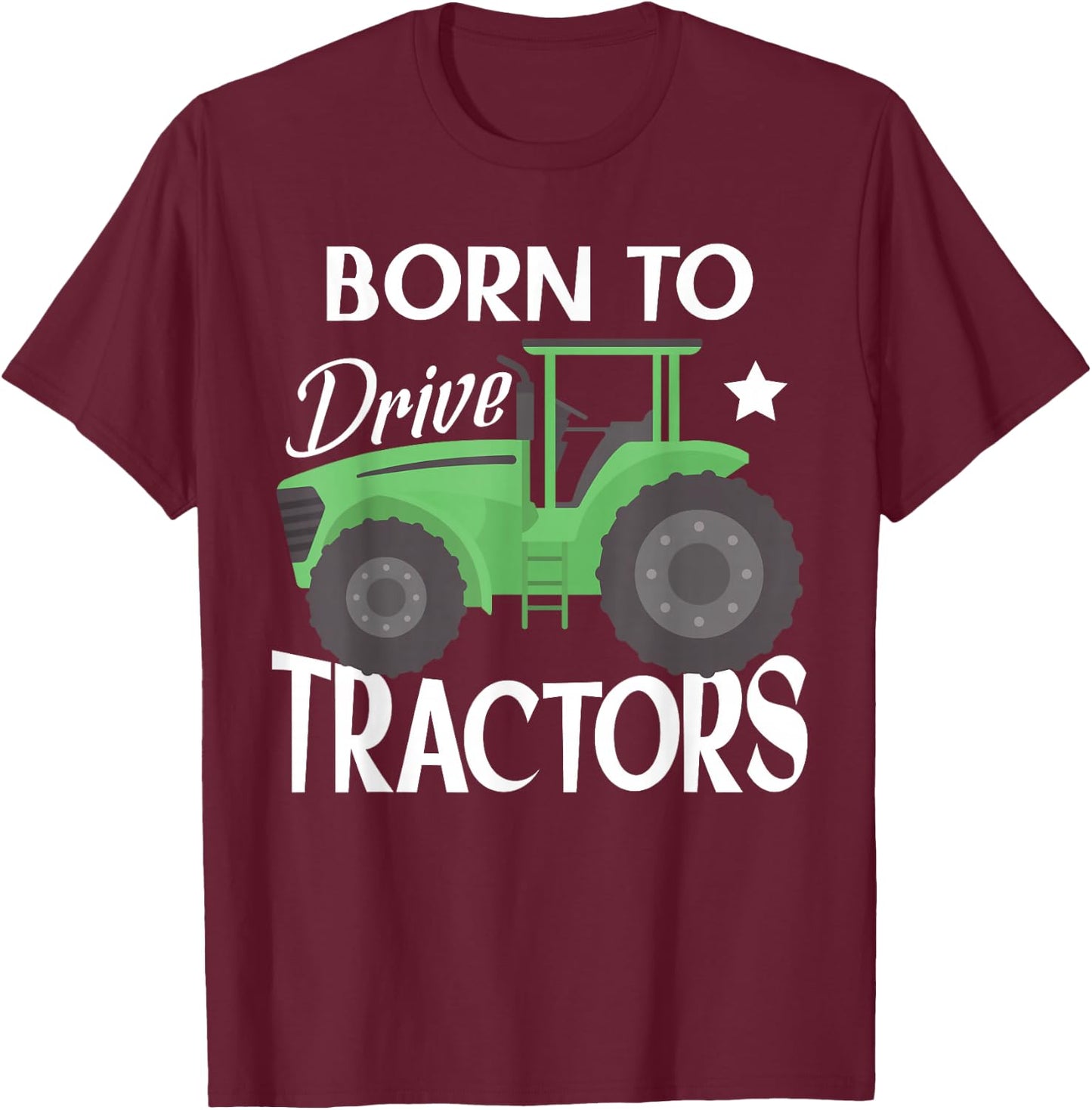Funny Children Farming Farm Tractor T-Shirt - T-Shirt | Maroon