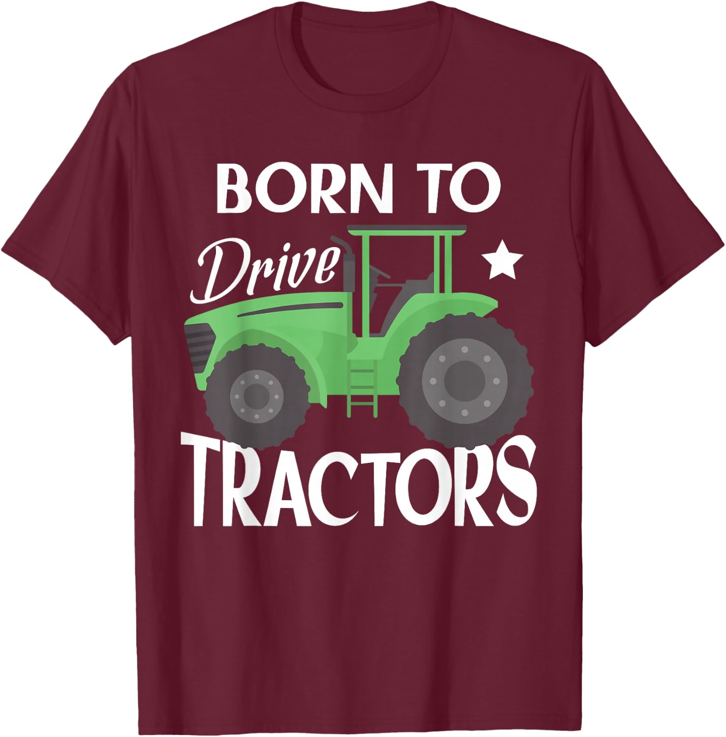 Funny Children Farming Farm Tractor T-Shirt - T-Shirt | Maroon