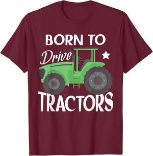 Funny Children Farming Farm Tractor T-Shirt - T-Shirt | Maroon