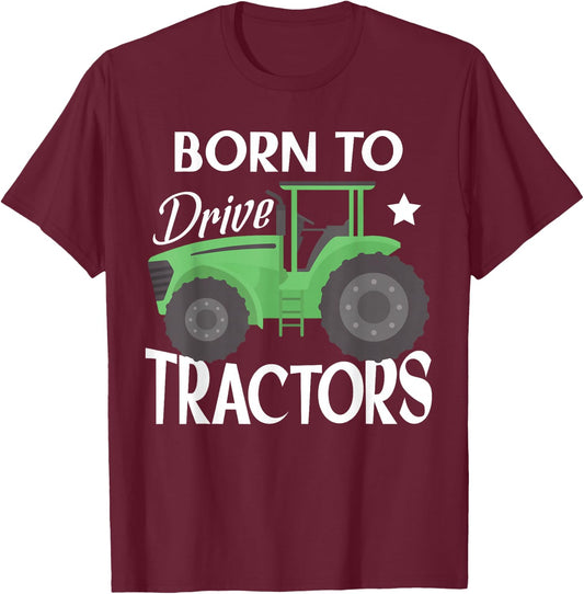 Funny Children Farming Farm Tractor T-Shirt - T-Shirt | Maroon
