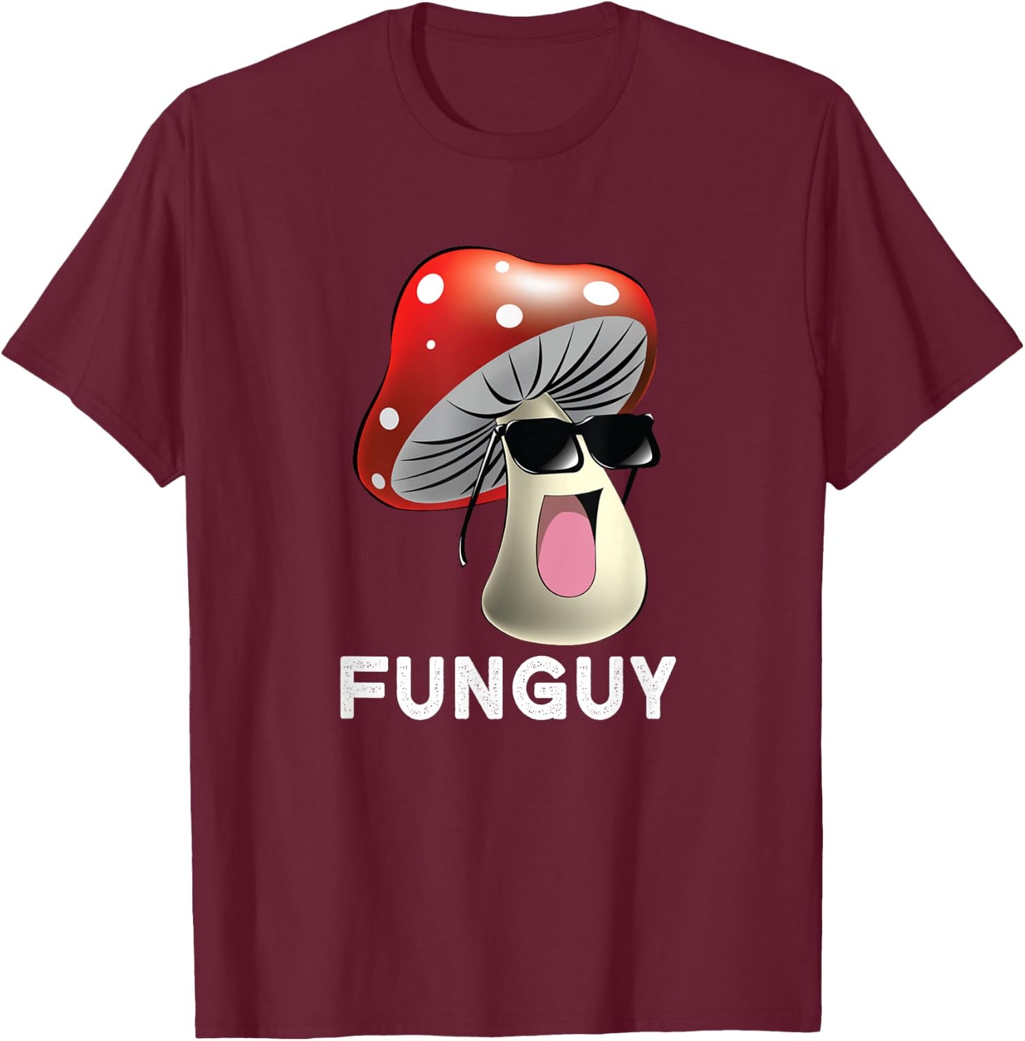 Funguy Funny Fungi Fungus Mushroom Men Funny Guy Vintage T-Shirt - T-Shirt | Maroon