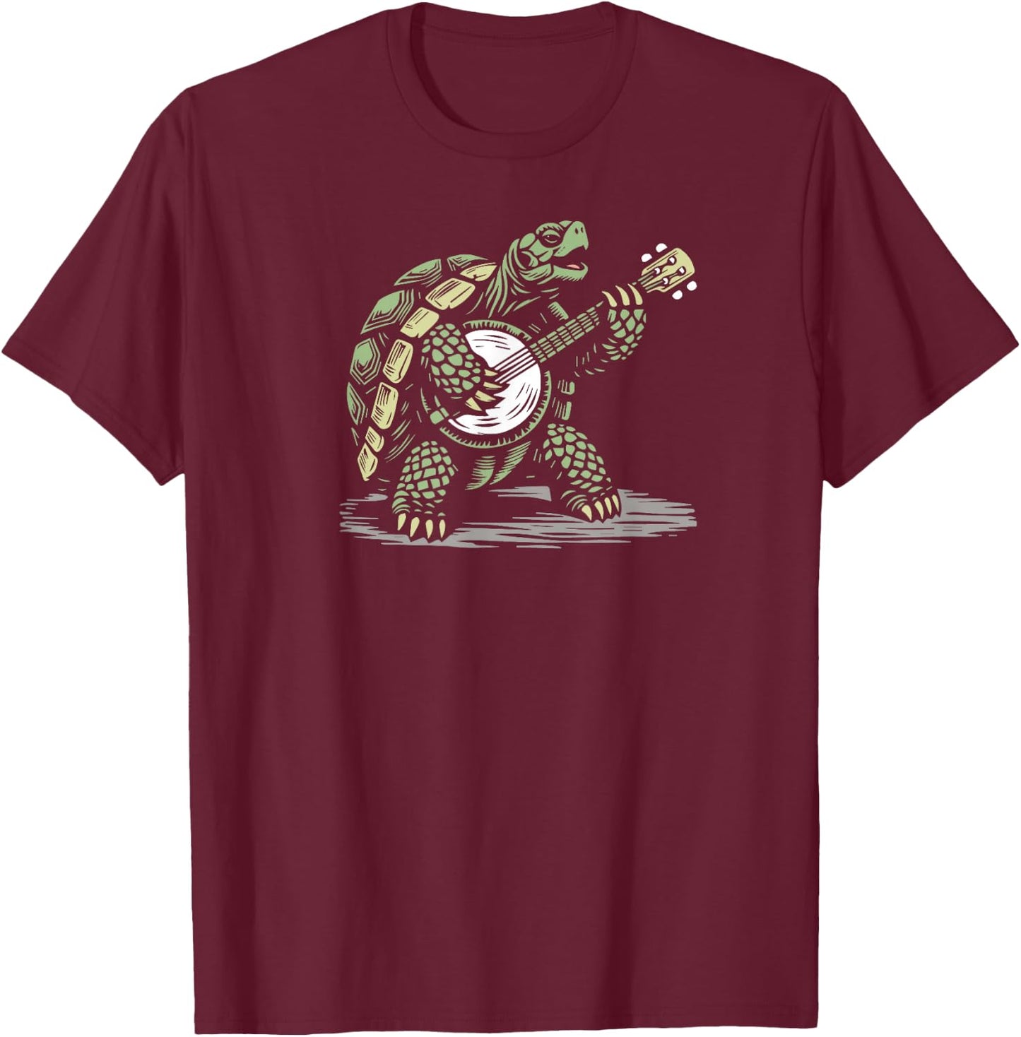 Tortoise Banjo Turtle Picker T-Shirt - T-Shirt | Maroon