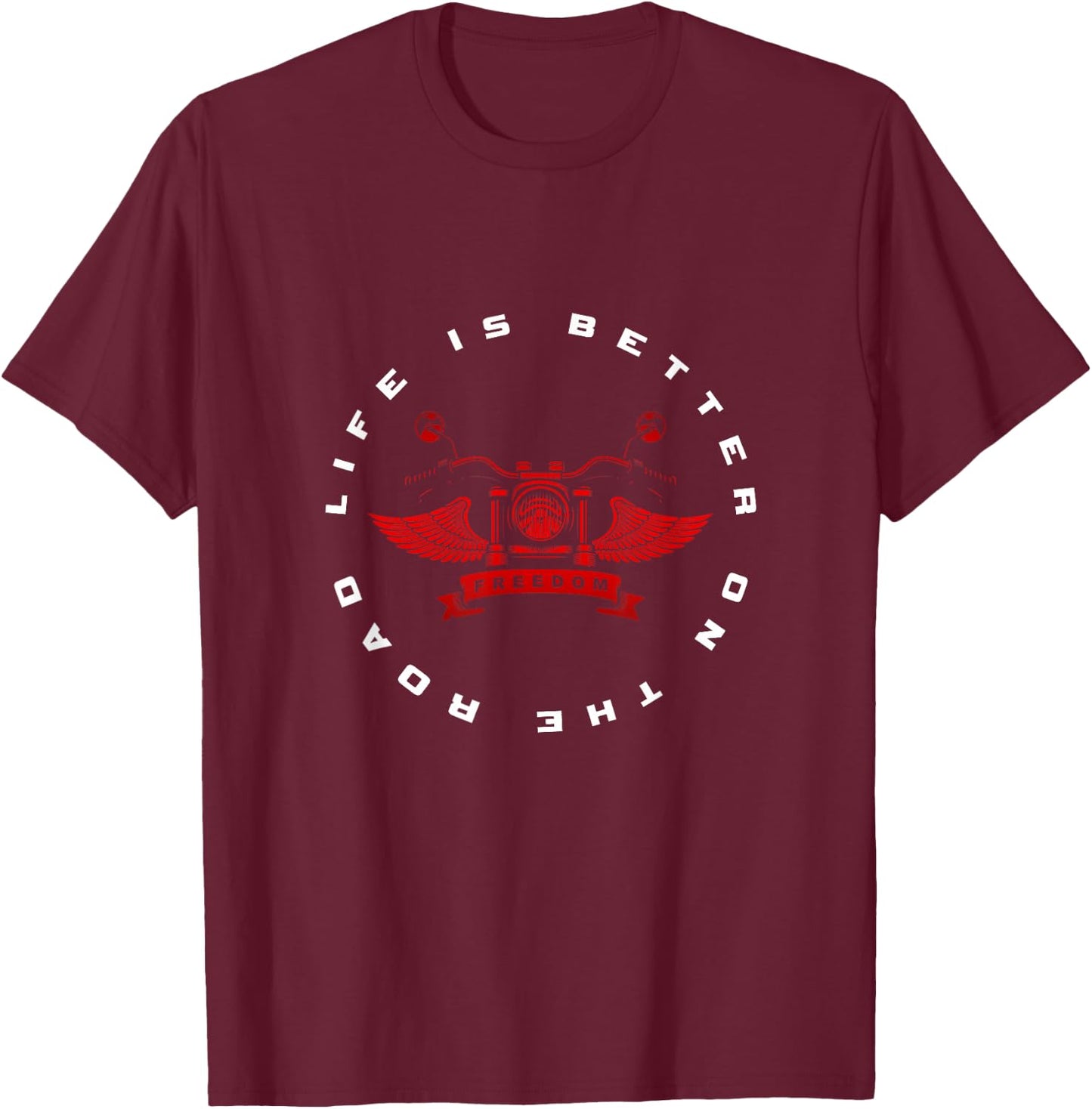 Motorcycle Apparel - Motorcycle T-Shirt - T-Shirt | Maroon