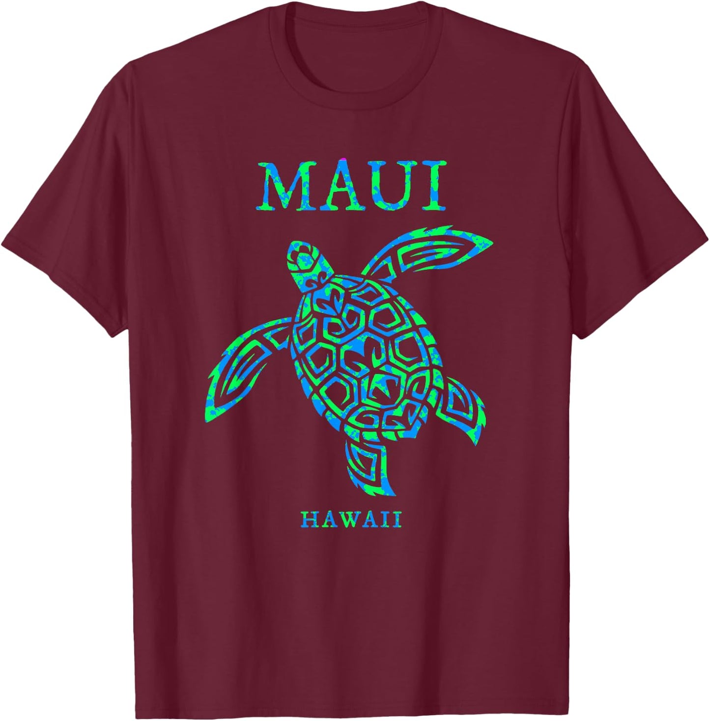 Maui Hawaii Sea Turtle Boys Girls Vacation Souvenir T-Shirt - T-Shirt | Maroon