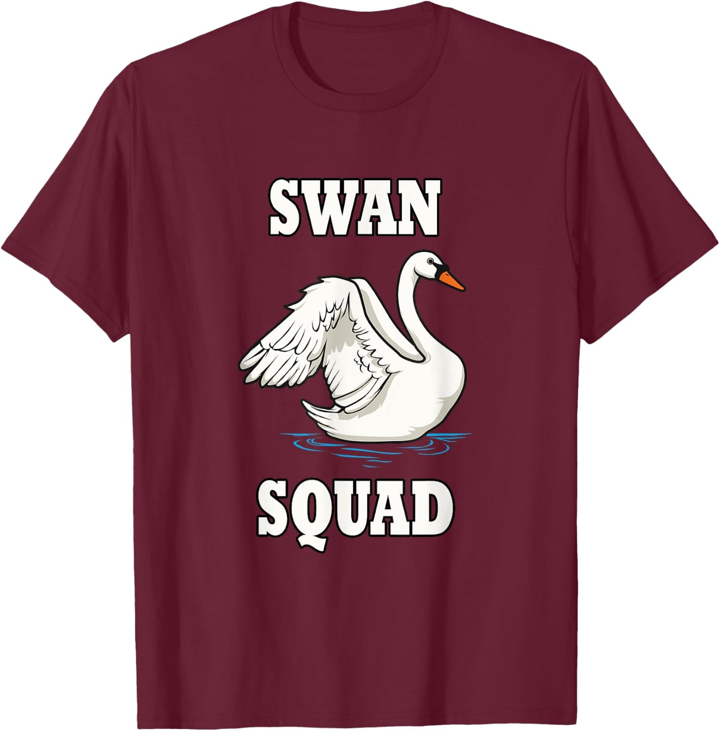 Swan Wildlife Animals Ironic Angry Swans T-Shirt - T-Shirt | Maroon