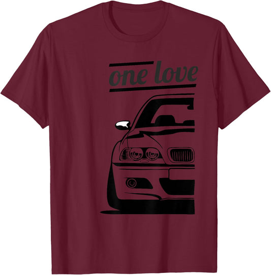 E46 3 Series - One Love One Life (Part 1/2) T-Shirt - T-Shirt | Maroon