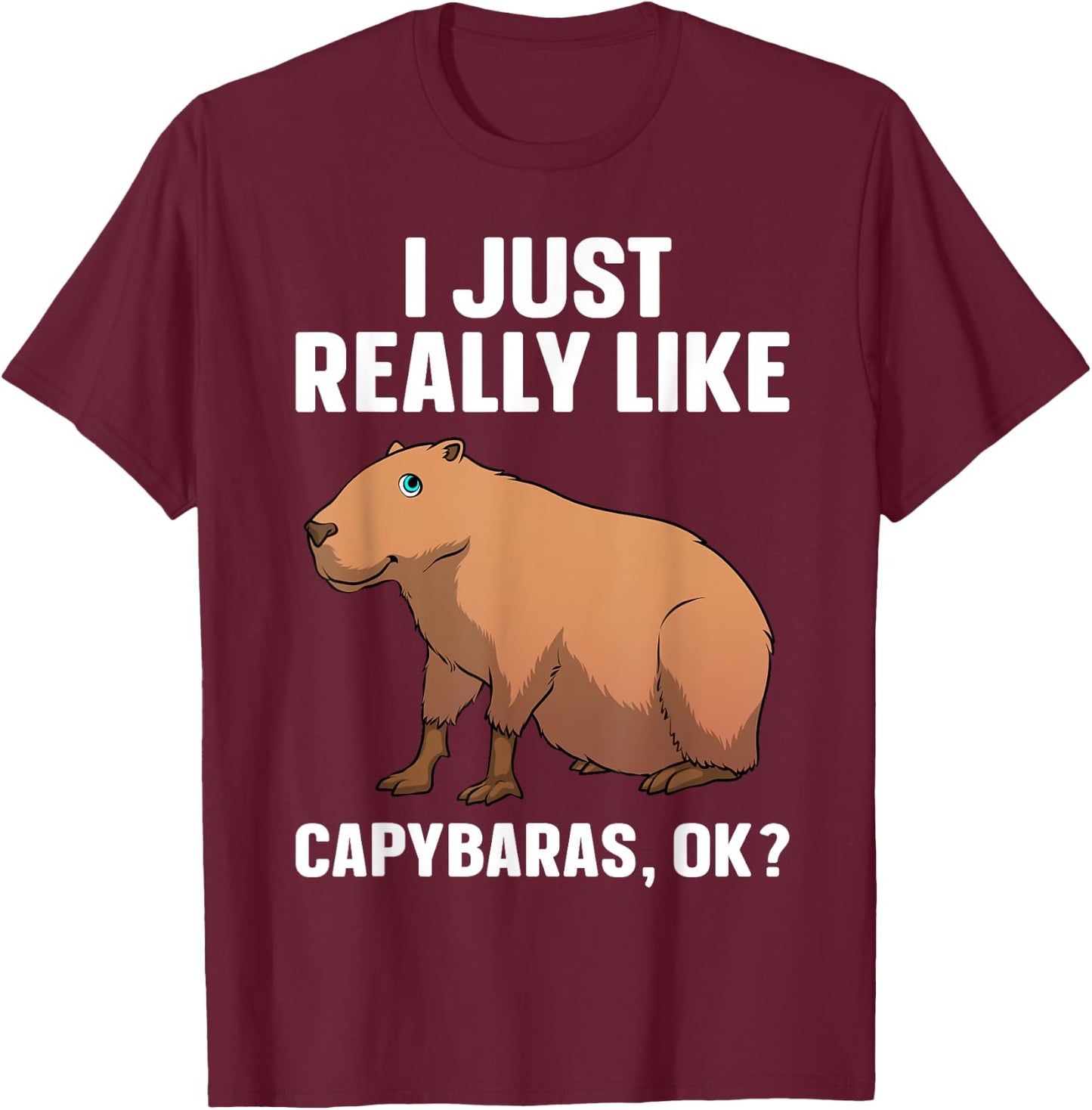 Cool Capybara Art Women Kids Rodent Animal Capybara T-Shirt - T-Shirt | Maroon