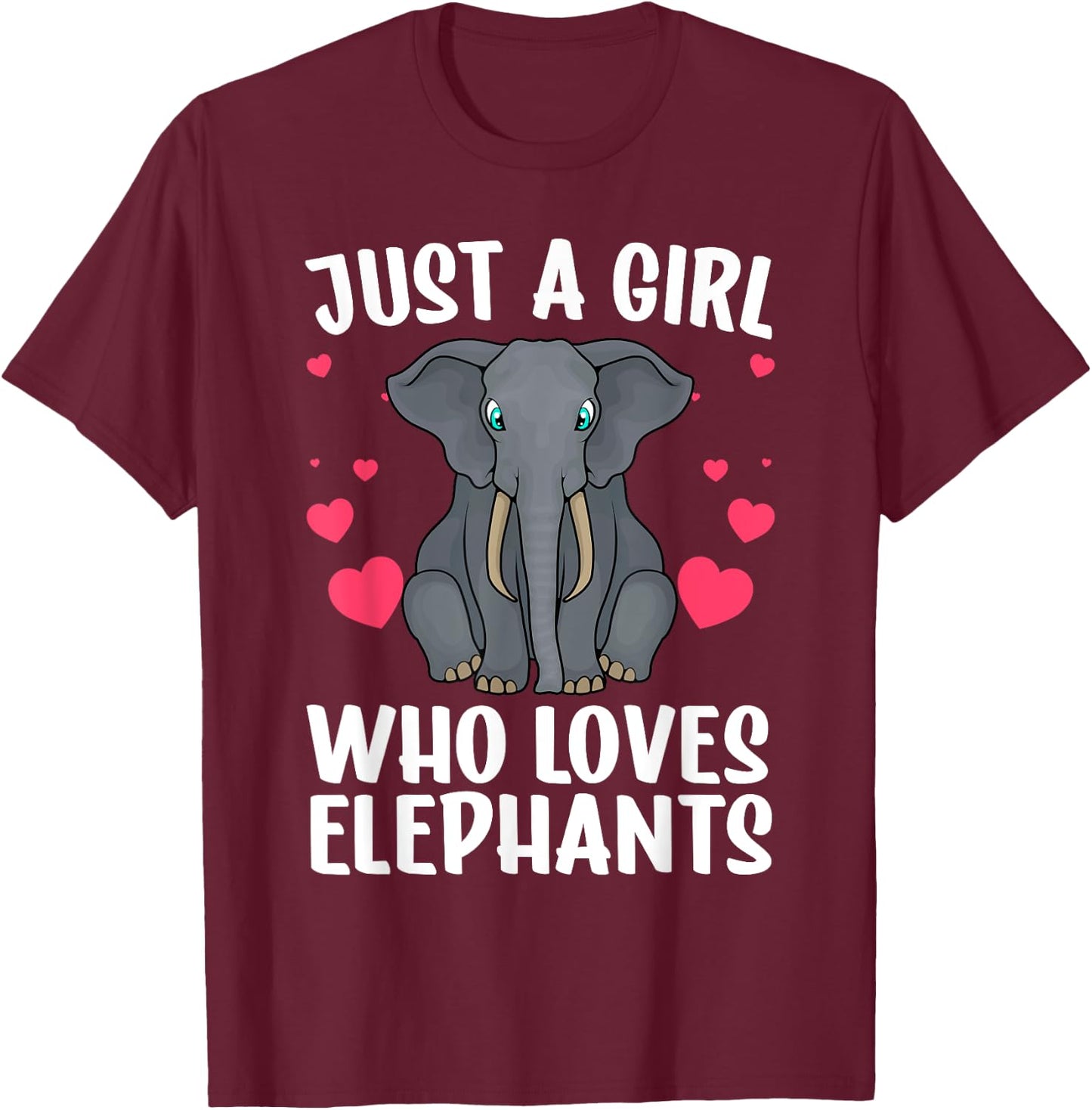 Cool Elephant Girls African Elephant Lover Zoology T-Shirt - T-Shirt | Maroon