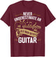 Guitarist Guitar Old Men Guitar T-Shirt - T-Shirt | Maroon