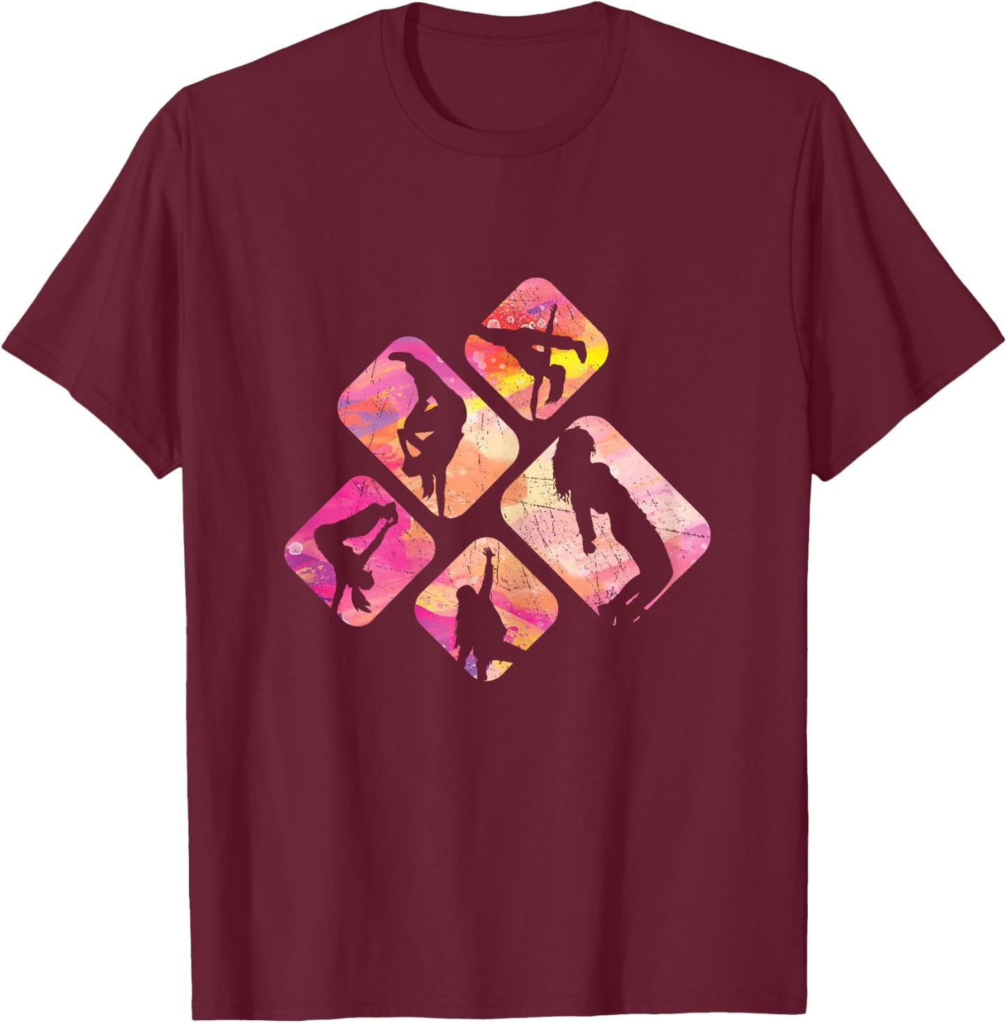 Girls Breakdance Gear Breakdancing Class Retro Breakdancer T-Shirt - T-Shirt | Maroon
