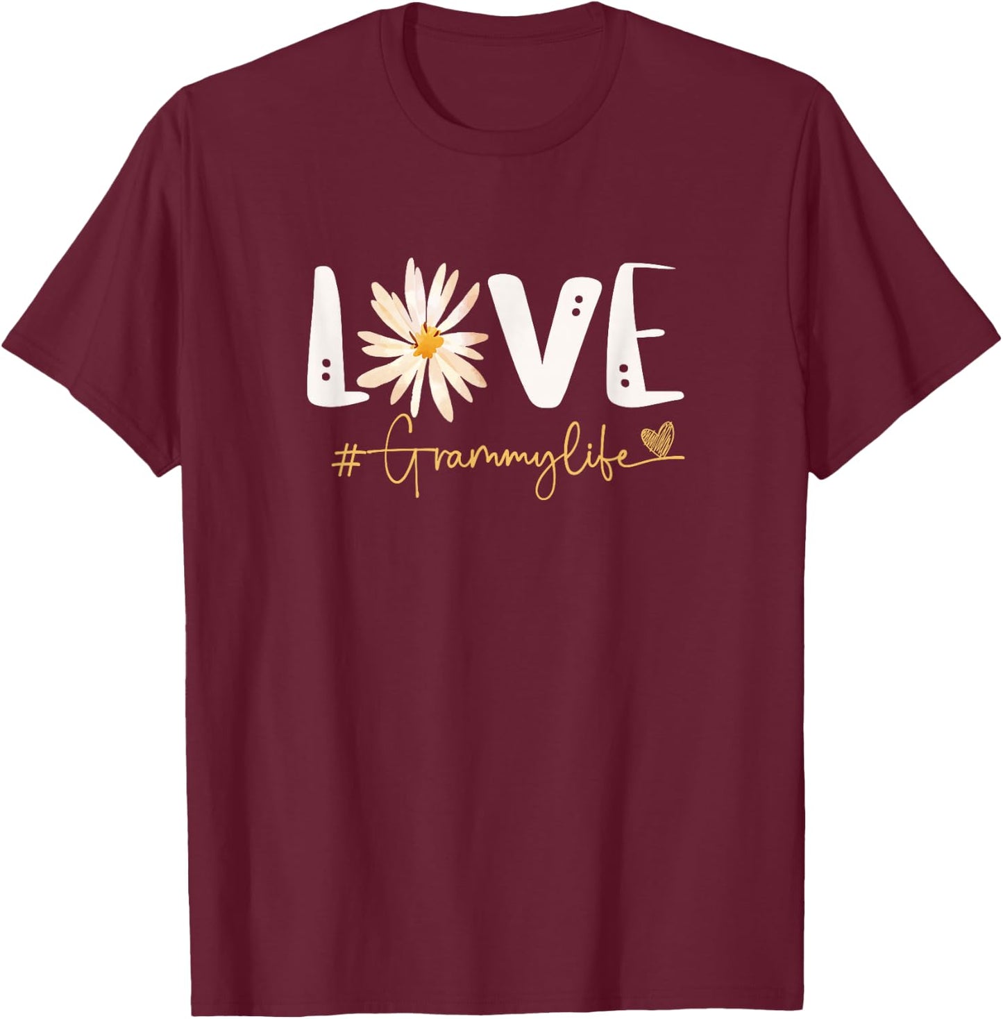 Cute Grandma Love Grammy Life Grandmom T-Shirt - T-Shirt | Maroon
