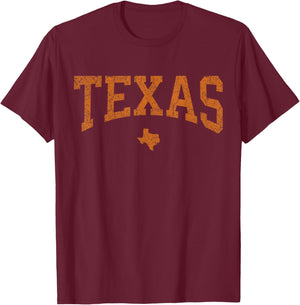Texas T Shirt Women Men Kids Texas State Map Distressed T-Shirt - T-Shirt | Maroon