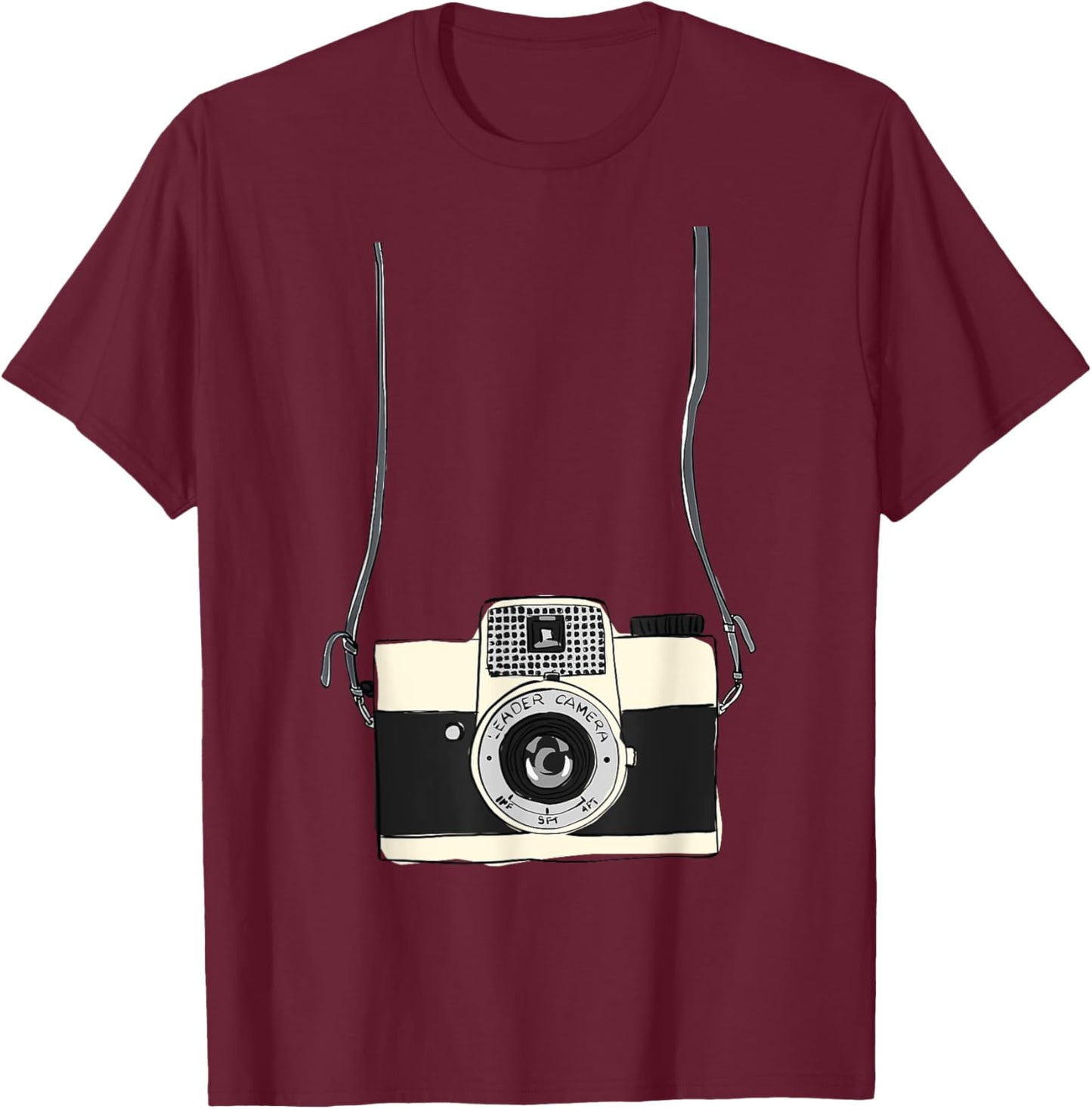 Fake Tourist Camera Holiday Vacation Photographer Funny T-Shirt - T-Shirt | Maroon