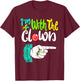 InGENIUS Circus & Carnival Store -Adults Black Halloween Casual Humorous Modern 'I'm With The Clown' Letter Print T-Shirt - T-Shirt | Maroon