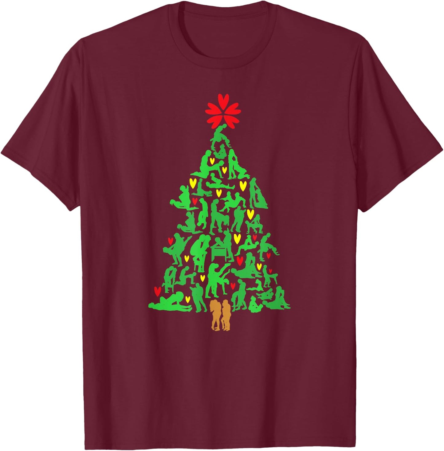 Naughty Xmas Ornaments Kamasutra Adult Humor Christmas T-Shirt - T-Shirt | Maroon