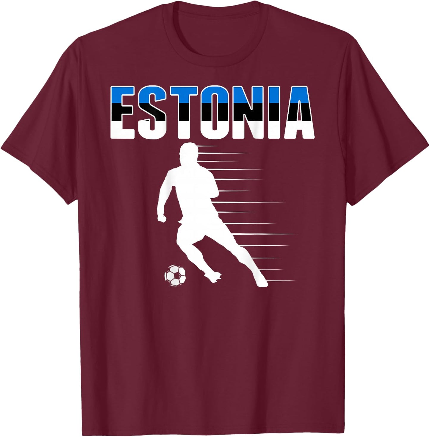Estonia Soccer Lovers Jersey Estonian Flag Football Players T-Shirt - T-Shirt | Maroon
