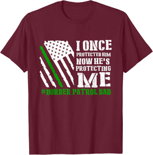 Border Patrol Agent Border Patrol Agent US Flag Fathers Day T-Shirt - T-Shirt | Maroon